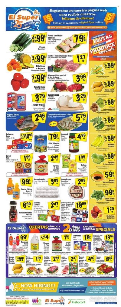 El Super (CA, NM, NV, TX) Weekly Ad Flyer February 25 to March 4