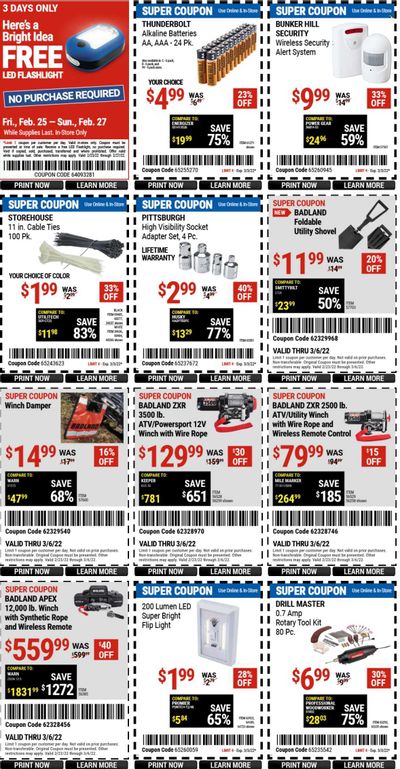 Harbor Freight Weekly Ad Flyer February 25 to March 4