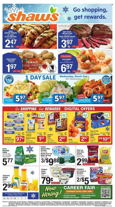 Shaw’s (MA, ME, NH, RI, VT) Weekly Ad Flyer February 25 to March 4
