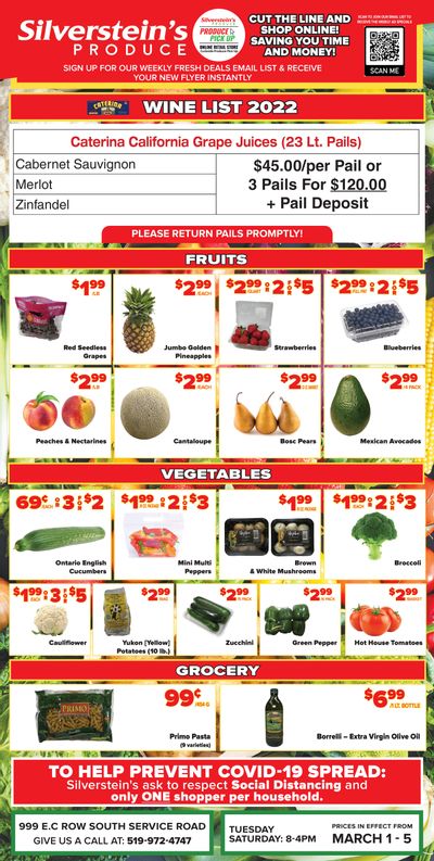 Silverstein's Produce Flyer March 1 to 5