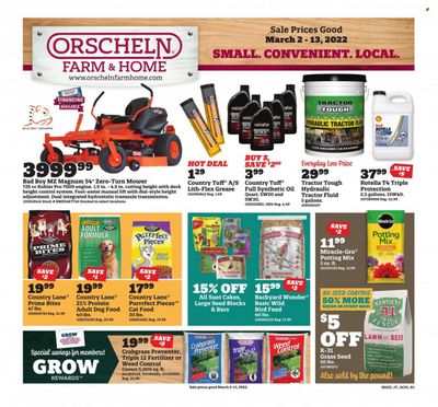 Orscheln Farm and Home (IA, IN, KS, MO, NE, OK) Weekly Ad Flyer March 1 to March 8