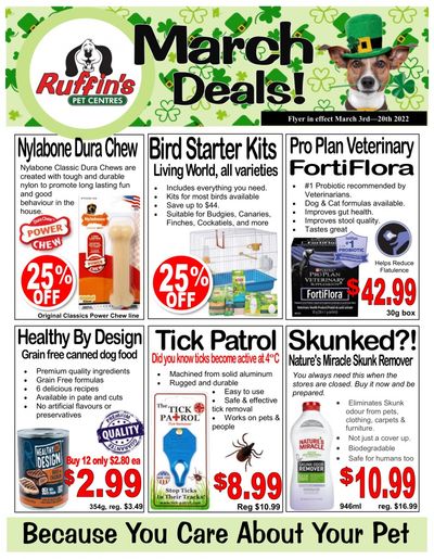 Rufiin's Pet Centre Flyer March 3 to 20