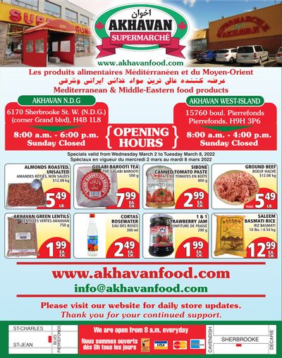 Akhavan Supermarche Flyer March 2 to 8
