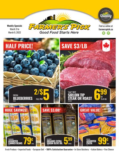 Farmer's Pick Flyer March 3 to 9