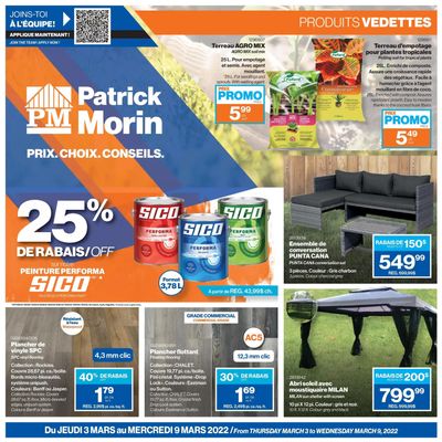 Patrick Morin Flyer March 3 to 9