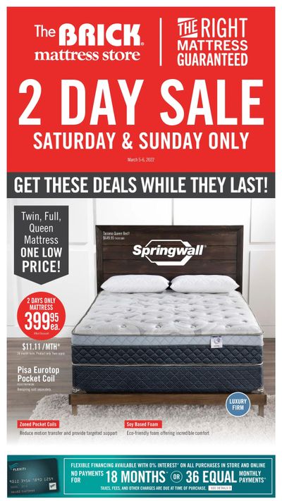 The Brick Mattress Store Flyer March 3 to 14