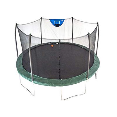 Skywalker Trampolines 15’ Round Jump N' Dunk Trampoline with Enclosure and Basketball Hoop – Green $316.95 (Reg $468.32)