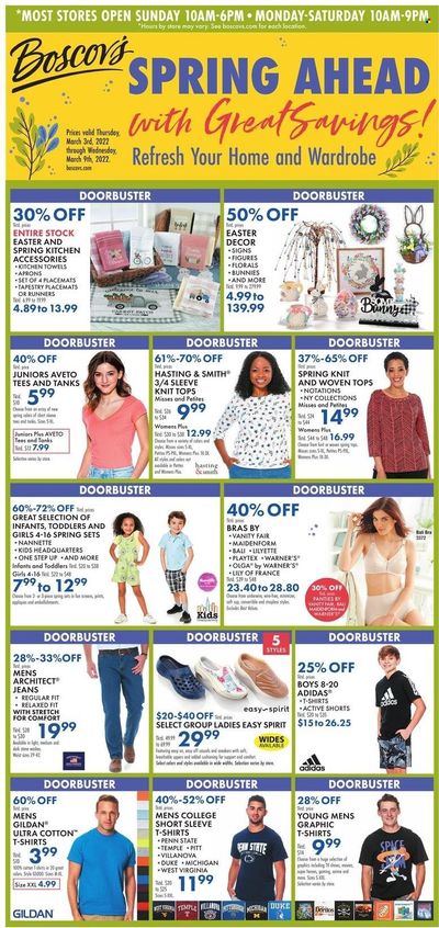 Boscov's (CT, DE, MD, NJ, NY, PA) Weekly Ad Flyer March 3 to March 10