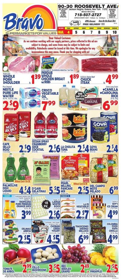 Bravo Supermarkets (CT, FL, MA, NJ, NY, PA) Weekly Ad Flyer March 3 to March 10