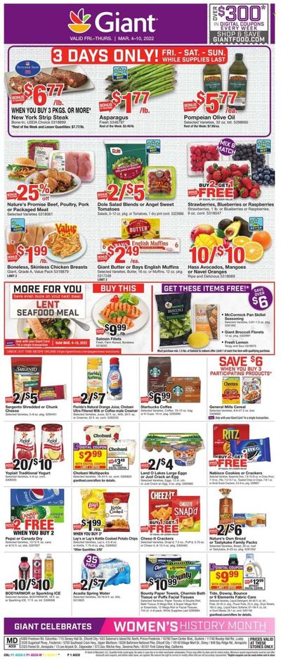 Giant Food (DE, MD, VA) Weekly Ad Flyer March 3 to March 10