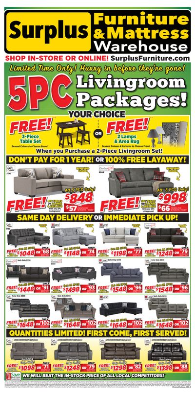 Surplus Furniture & Mattress Warehouse (Thunder Bay) Flyer March 7 to 20