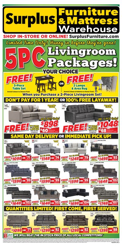 Surplus Furniture & Mattress Warehouse (Saskatoon) Flyer March 7 to 20