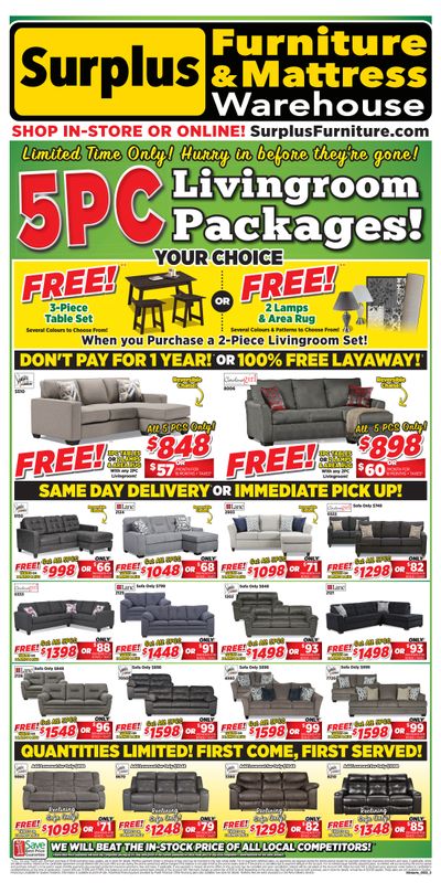 Surplus Furniture & Mattress Warehouse (Peterborough) Flyer March 7 to 20