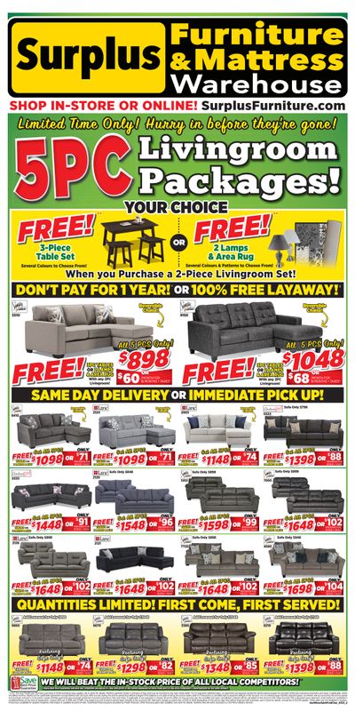 Surplus Furniture & Mattress Warehouse (Moncton) Flyer March 7 to 20