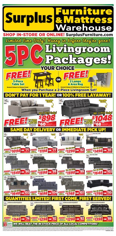 Surplus Furniture & Mattress Warehouse (Medicine Hat) Flyer March 7 to 20