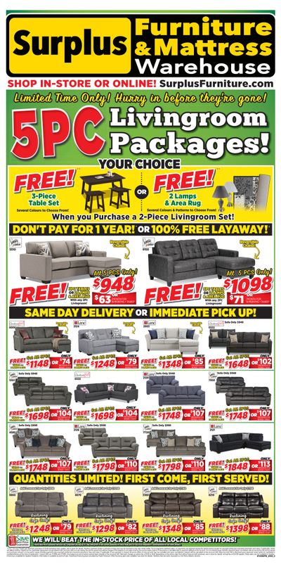 Surplus Furniture & Mattress Warehouse (Grand Falls Windsor) Flyer March 7 to 20