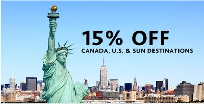Air Canada Sale: Today, Save 15% off Base Fares Within Canada to U.S. & Sun Destinations with Coupon + Save on Flights Within Canada to the U.S., Asia, Australia, New Zealand
