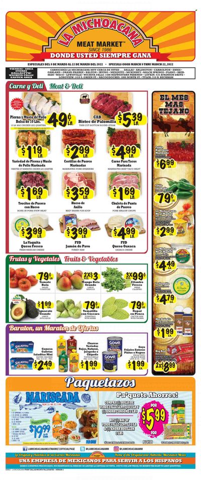 La Michoacana Meat Market (TX) Weekly Ad Flyer March 10 to March 17