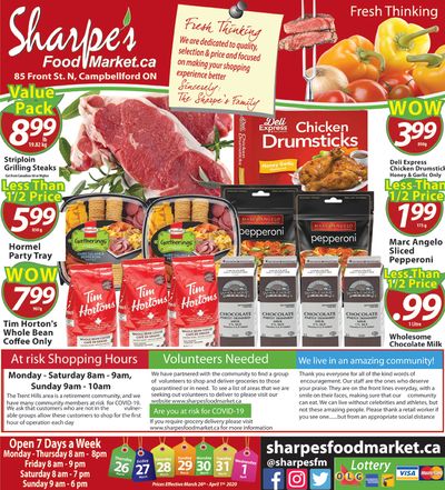 Sharpe's Food Market Flyer March 26 to April 1