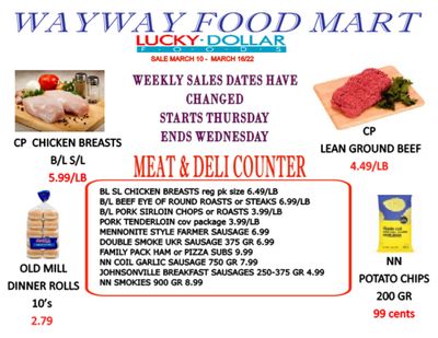WayWay Food Mart Flyer March 10 to 16