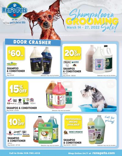 Ren's Pets Depot Shampalooza Grooming Sale Flyer March 14 to 27