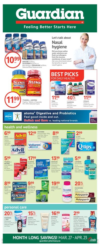 Guardian Pharmacy Monthly Flyer March 27 to April 23