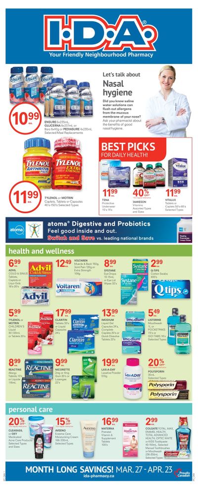 I.D.A. Pharmacy Monthly Flyer March 27 to April 23