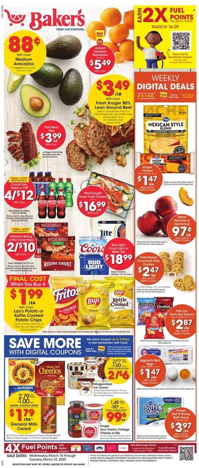 Baker's (NE) Weekly Ad Flyer March 15 to March 22