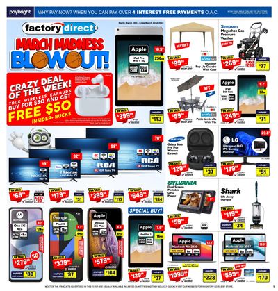 Factory Direct Flyer March 16 to 22