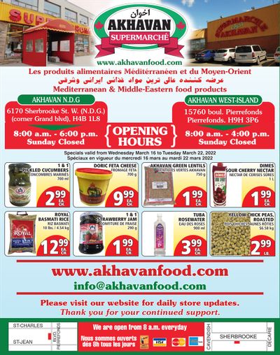 Akhavan Supermarche Flyer March 16 to 22