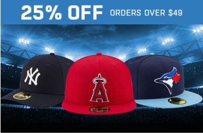 Lids Canada Sale: Save 25% Off $49 Order, Using Coupon Code!