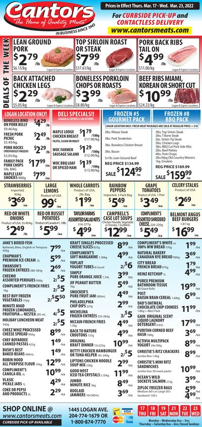 Cantor's Meats Flyer March 17 to 23