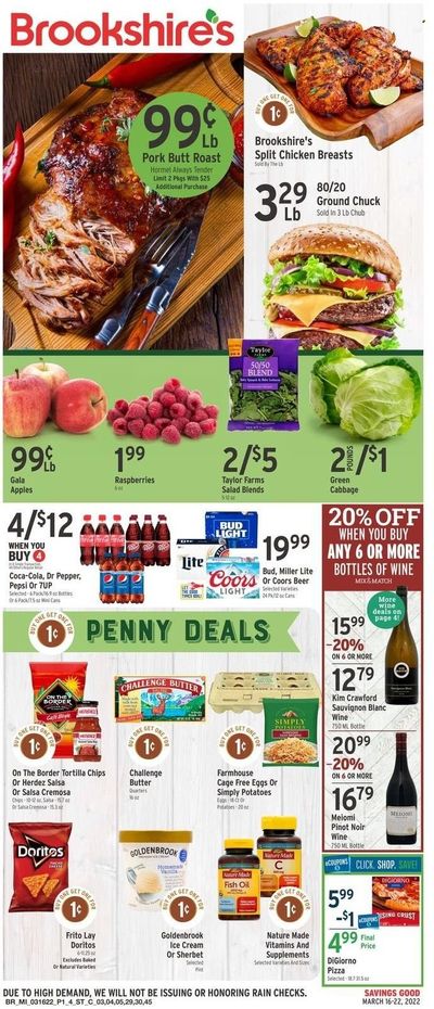 Brookshires (AR, LA, TX) Weekly Ad Flyer March 16 to March 23