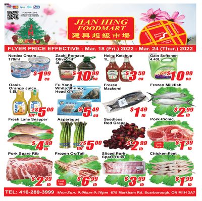 Jian Hing Foodmart (Scarborough) Flyer March 18 to 24