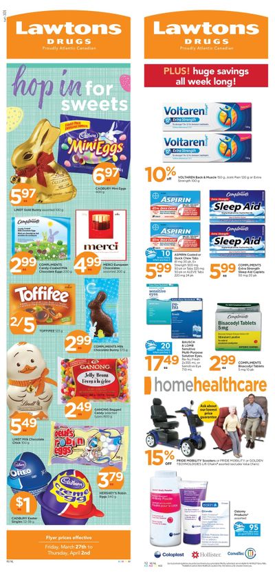 Lawtons Drugs Flyer March 27 to April 2