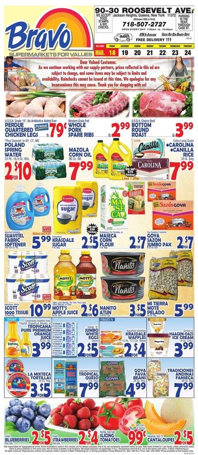 Bravo Supermarkets (CT, FL, MA, NJ, NY, PA) Weekly Ad Flyer March 18 to March 25