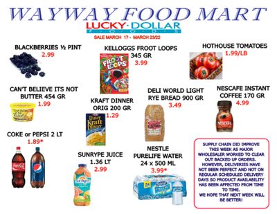 WayWay Food Mart Flyer March 18 to 24