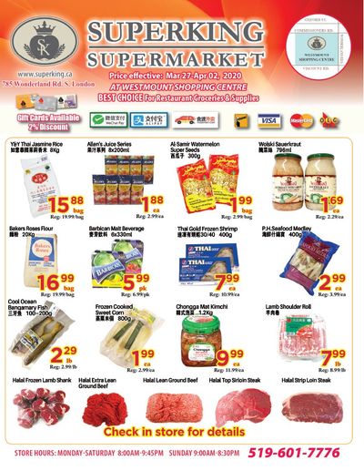 Superking Supermarket (London) Flyer March 27 to April 2