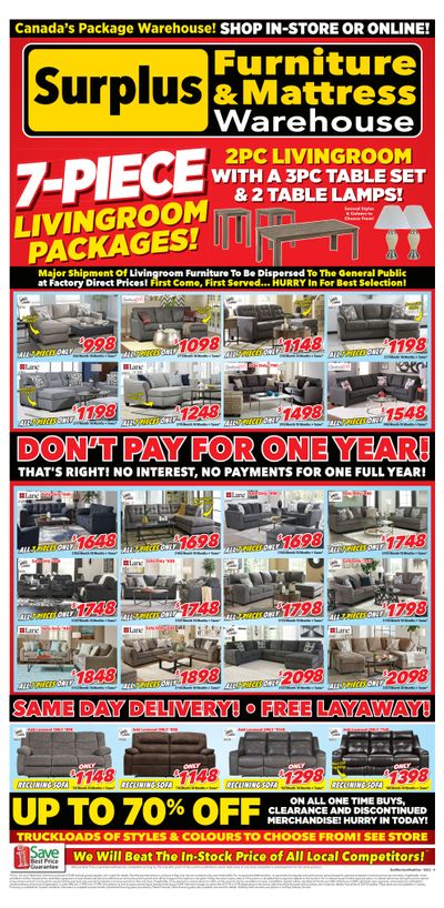 Surplus Furniture & Mattress Warehouse (Charlottetown) Flyer March 21 to April 3