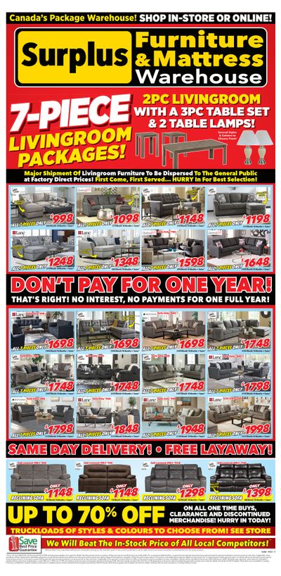 Surplus Furniture & Mattress Warehouse (Calgary) Flyer March 21 to April 3