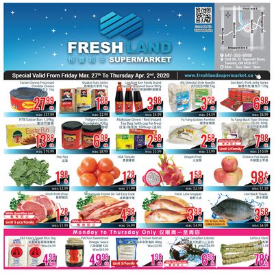 FreshLand Supermarket Flyer March 27 to April 2