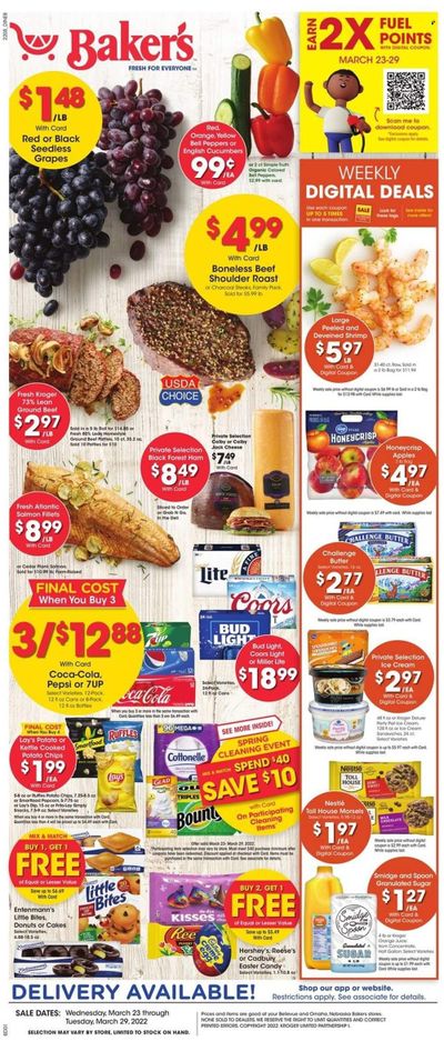 Baker's (NE) Weekly Ad Flyer March 22 to March 29