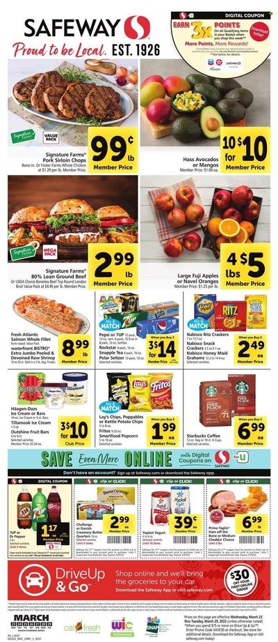 Safeway (AZ, CA, CO, HI, MD, NE, OR, VA, WA) Weekly Ad Flyer March 23 to March 30
