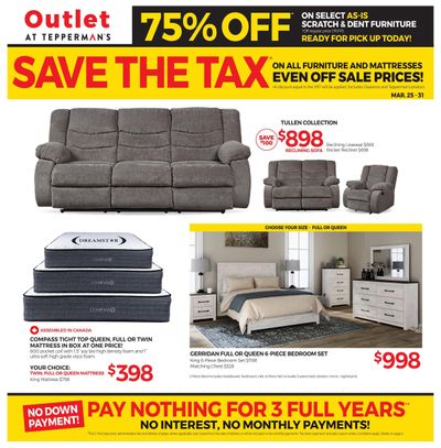 Outlet at Tepperman's Flyer March 25 to 31