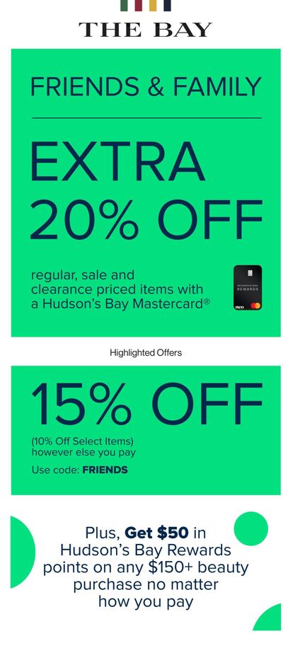 Hudson's Bay Friends and Family Flyer March 25 to 27