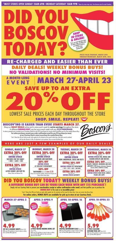 Boscov's (CT, DE, MD, NJ, NY, PA) Weekly Ad Flyer March 24 to March 31