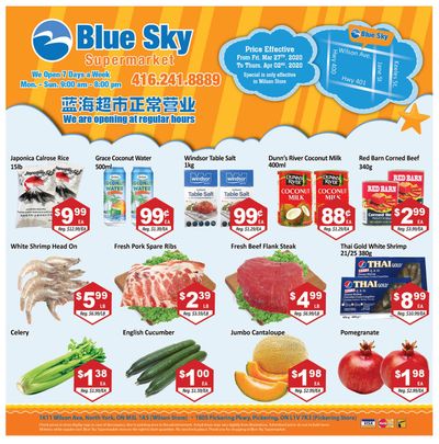 Blue Sky Supermarket (North York) Flyer March 27 to April 2