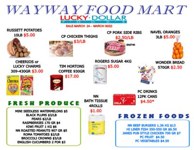 WayWay Food Mart Flyer March 25 to 31
