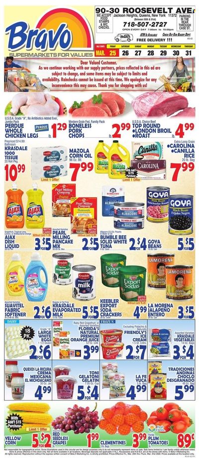 Bravo Supermarkets (CT, FL, MA, NJ, NY, PA) Weekly Ad Flyer March 25 to April 1