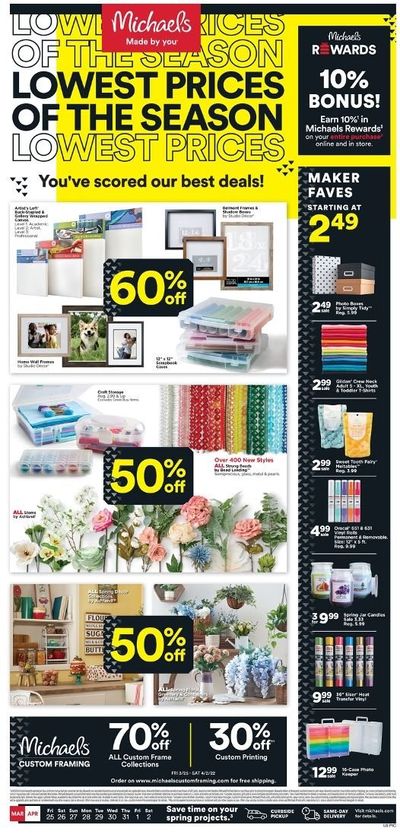 Michaels Weekly Ad Flyer March 25 to April 1